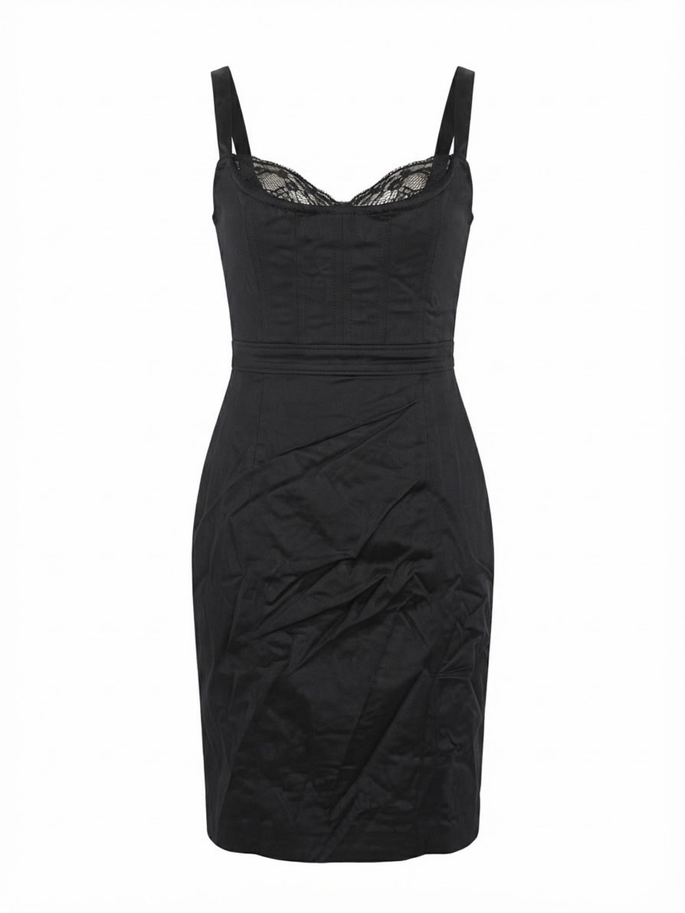 Bebe Black Lace-Trim Bodycon Cocktail Dress